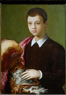 Portrait of an Aristocratic Youth (possibly Gian Battista Salviati) - Francesco de' Rossi (Francesco Salviati), "Cecchino"