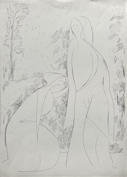 Two Female Figures, 1962 - Hryhorii Havrylenko