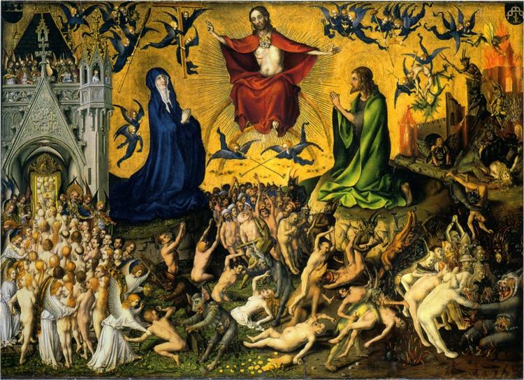 Last Judgement (Altarpiece for the Church of the Holy Apostles in Cologne, central panel), c.1435 - Штефан Лохнер