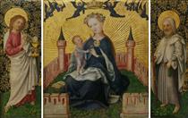 Triptych with the Virgin in the Garden of Paradise - Штефан Лохнер