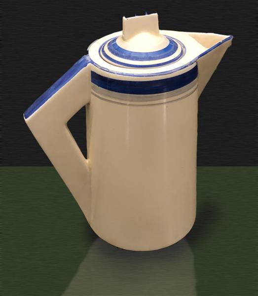 Conical Coffee Pot 'Bizarre' Blue and White - Clarice Cliff