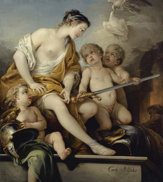 Venus and Cupids with the Arms of Mars, 1743 - Шарль Андре Ван Лоо