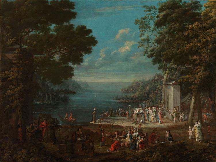 Ladies party in Hünkâr İskelesi on the Bosporus, c.1720 - c.1731 - Jean Baptiste Vanmour