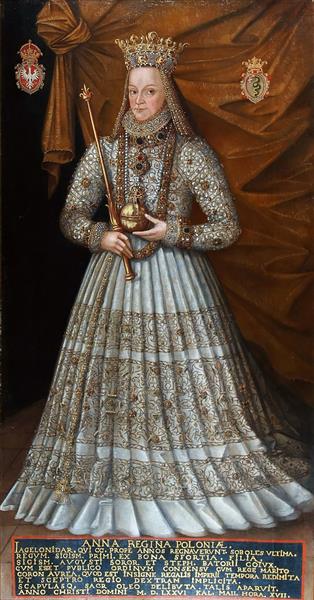 Portrait of Anna Jagiellon in coronation robes, 1576 - Мартин Кобер
