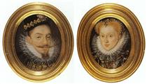 Miniature of Sigismund Vasa and Anna Habsburg - Мартин Кобер