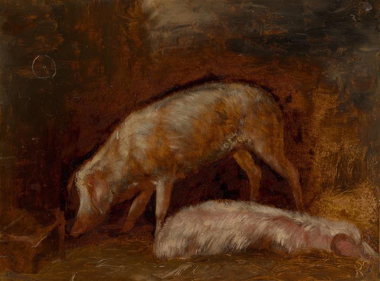 Study of Pigs - Alexandre-Gabriel Decamps