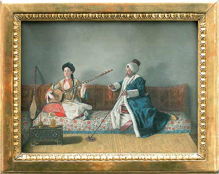 Monsieur Levett and Mademoiselle Glavani in Turkish Costume, 1740 - Жан-Этьен Лиотар