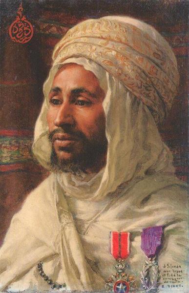 Portrait of Sliman Ben Ibrahim with Nichan El Anouar and Palmes Académiques Decorations, 1910 - Étienne Dinet