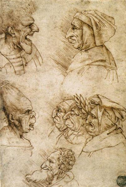 Seven caricatures, 1515 - Франческо Мельци