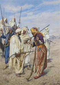 Bedouins Preparing for a Raid - Giulio Rosati