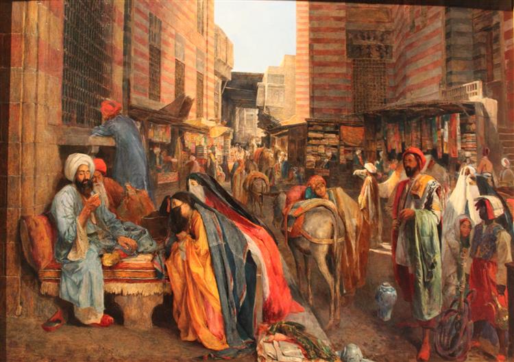 Street Scene near the El Ghouri Mosque in Cairo, 1875 - John Frederick Lewis