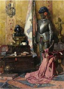 Interior with Bust and Armor - Maurice Bompard