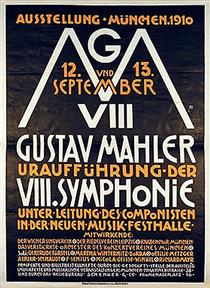 Poster for the premiere of the VIII Symphony by Gustav Mahler - Альфред Роллер