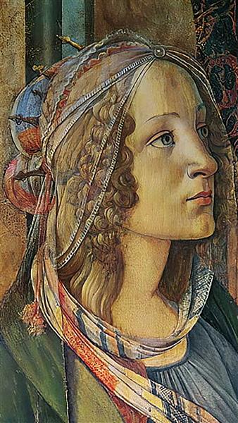 Detail of St. Catherine from Virgin and Child with Saints, the Altarpiece of San Barnabas, 1488 - Sandro Botticelli