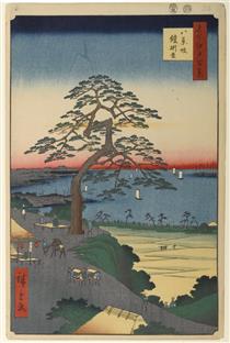 26. The Armour Hanging Pine at Hakkeizaka Bluff - Hiroshige