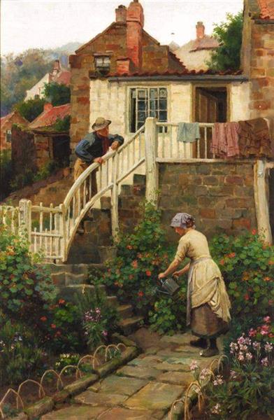 Watering the Garden, 1890 - Ralph Hedley
