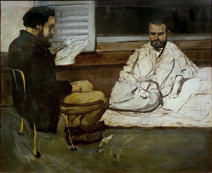 Paul Alexis  Reading a Manuscript to Emile Zola, c.1870 - 塞尚
