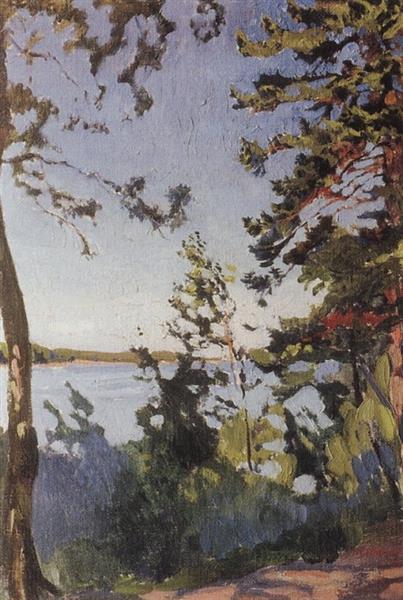 Park on the banks of the Neva, 1916 - Рылов Аркадий Александрович