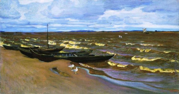 Stormy day on the Kama, 1918 - Arkady Rylov