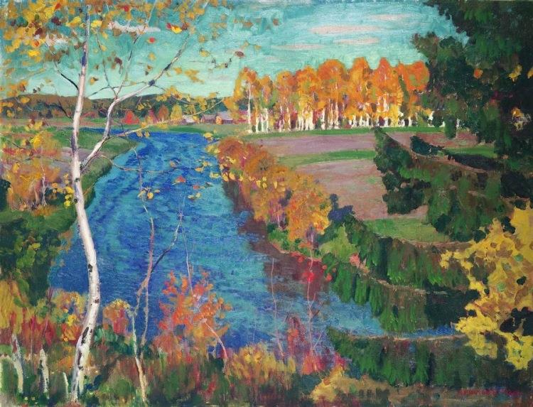 Autumn on the Tosna river, 1920 - Arkadi Rylov