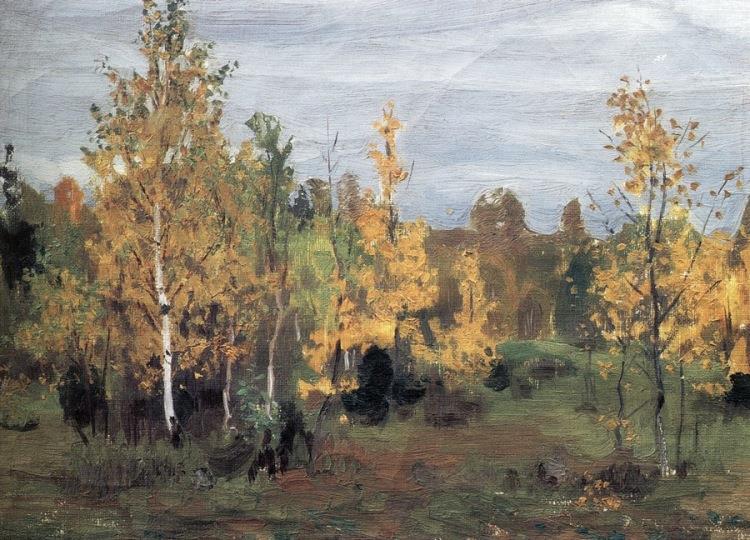Autumn landscape. Golden birches - Arkady Rylov