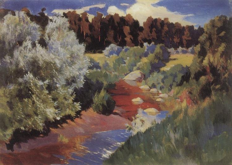 Landscape with a river - Arkady Rylov