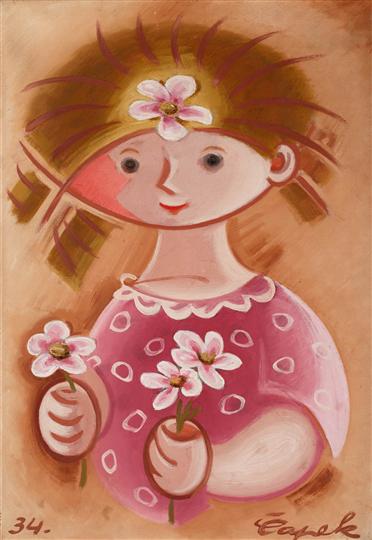 Děvčátko s květinami, 1934 - Josef Capek