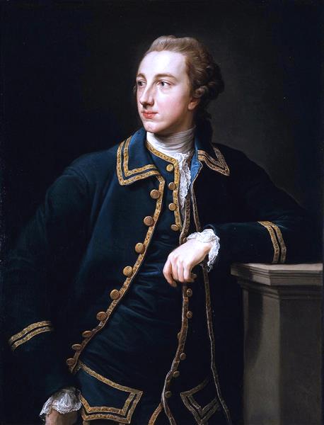 Portrait D'homme En Costume Bleu, c.1760 - Помпео Батоні