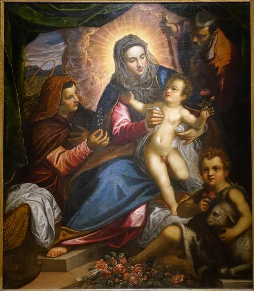 The Holy Family with Saints Anne and John the Baptist, c.1595 - Доменико Робусти