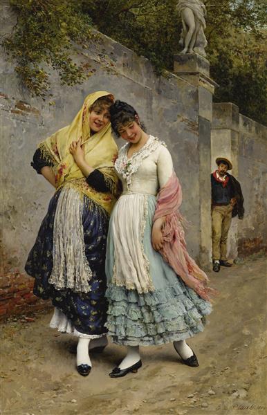 The Flirtation, 1889 - Эжен де Блаас