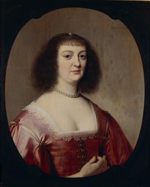 Portrait of An Unknown Lady in the Circle of Amalia of Solms, 1633 - Gerard van Honthorst