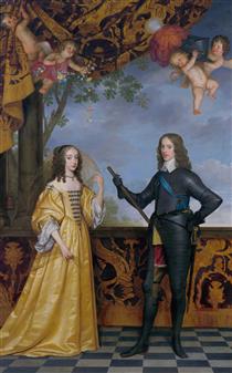 Double-portrait of William II, Prince of Orange, and His Wife Mary Stuart - Gerrit van Honthorst