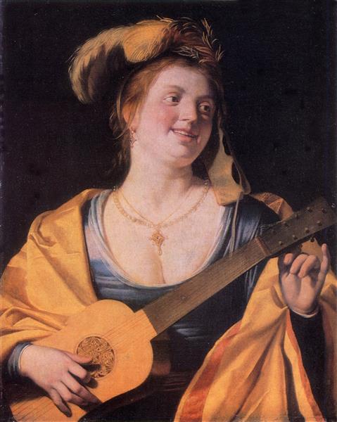 Woman with Guitar, 1631 - Герріт ван Гонтгорст