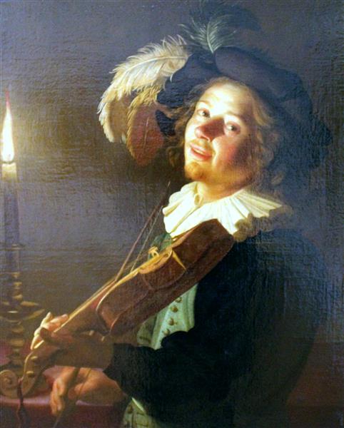 Violin Player by Candlelight, c.1625 - Gerrit van Honthorst
