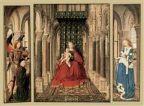 Dresden Triptych (Virgin and Child with St. Michael and St. Catherine and a Donor) - 揚‧范艾克