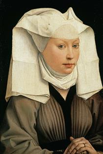 Portrait of a Young Woman in a Pinned Hat - Rogier van der Weyden