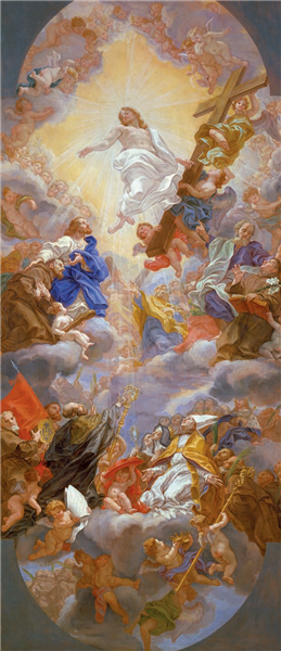 Cristo in Gloria Con Apostoli E Santi Francescani - 喬凡尼·巴蒂斯塔·高里