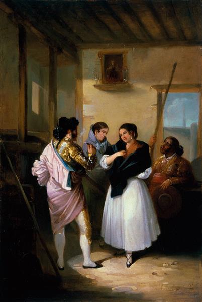 Maja and bullfighter, 1838 - Хоакин Домингес Беккер