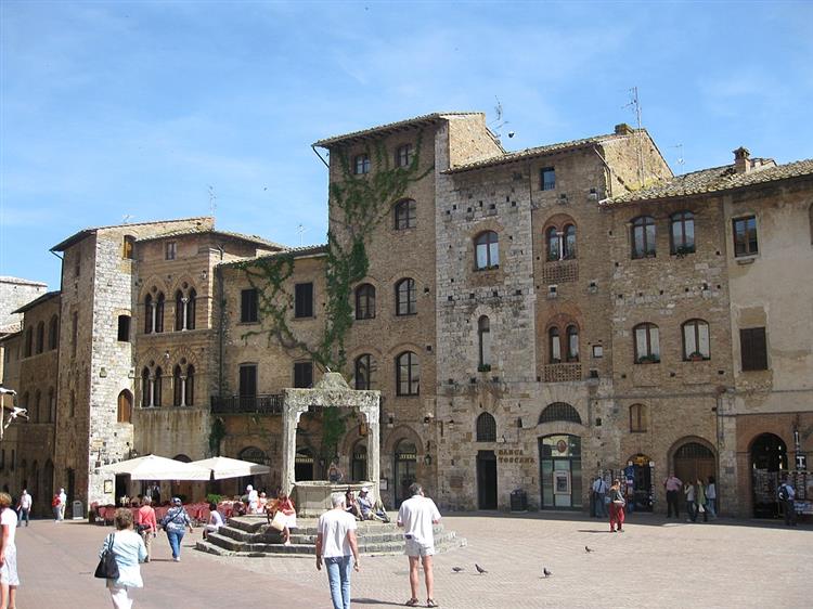 Piazza Della Cisterna, San Gimignano, Italy, c.1250 - Romanesque Architecture