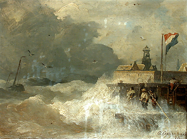 Storm On The Coast, 1896 - Андреас Ахенбах