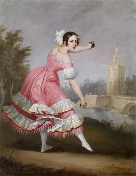 A Bolero dancer, 1842 - Антонио-Кабрал Бехарано