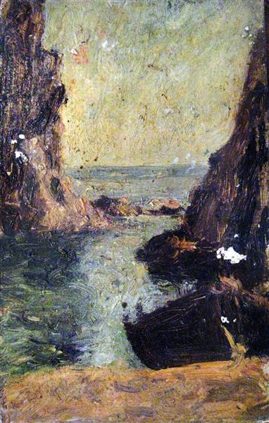 Marine Sketch With Cliffs - Joan Brull