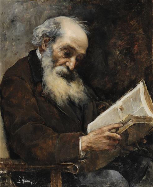 Viejo Leyendo Un Libro - Joaquín Agrasot