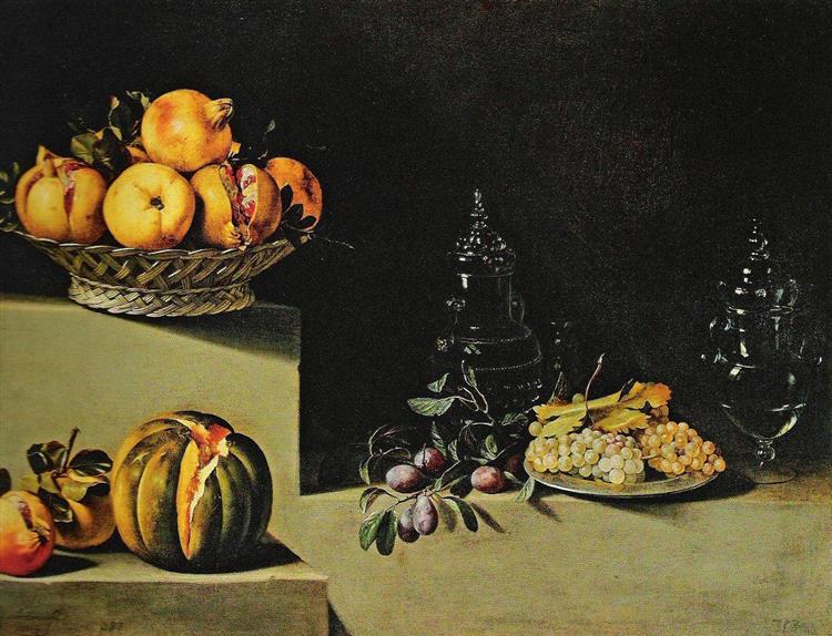 Stillleben Mit Früchten, Und Glasware - Juan van der Hamen