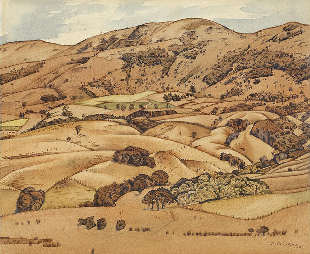 Akaroa Hills, 1943 - Rita Angus