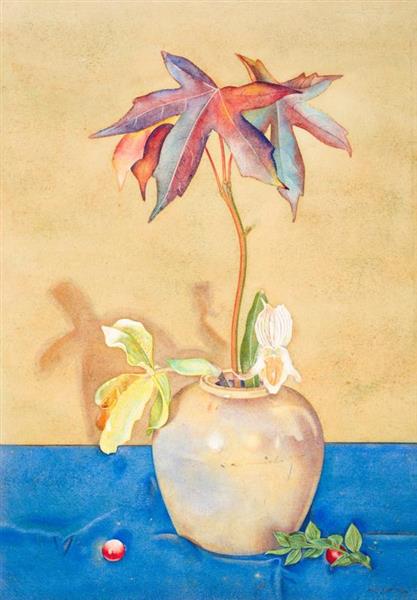 Still Life. Orchids and Leaves, 1949 - Rita Angus