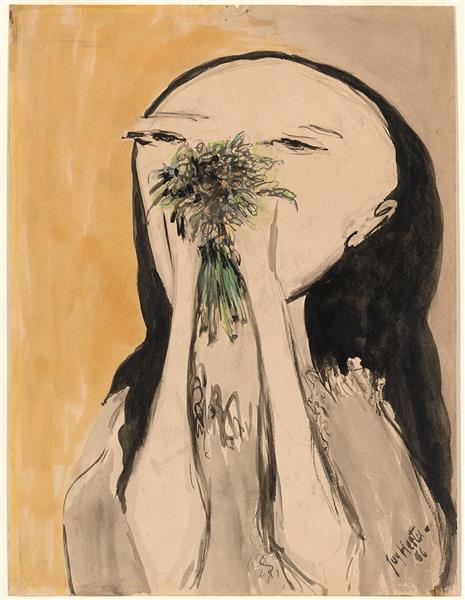 Girl Holding Flowers, 1956 - Joy Hester