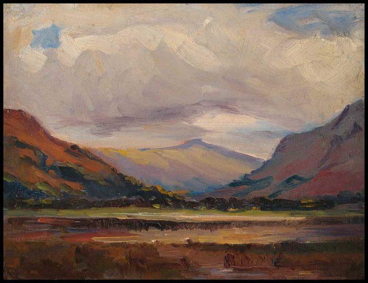 Scottish Landscaps with Lake and Mountains, 1919 - Maggie Laubser