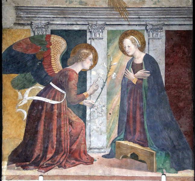 Annunciation (detail), c.1510 - Антоніаццо Романо