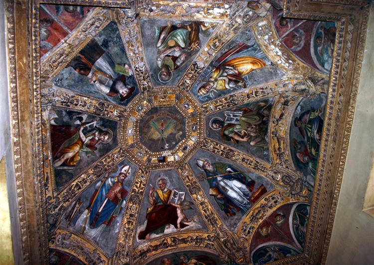 Ceiling of the Altar Chapel in the Cappella Di Sant'aquilino in the Basilica Di San Lorenzo Maggiore in Milan, Italy, 1540 - Carlo Urbino